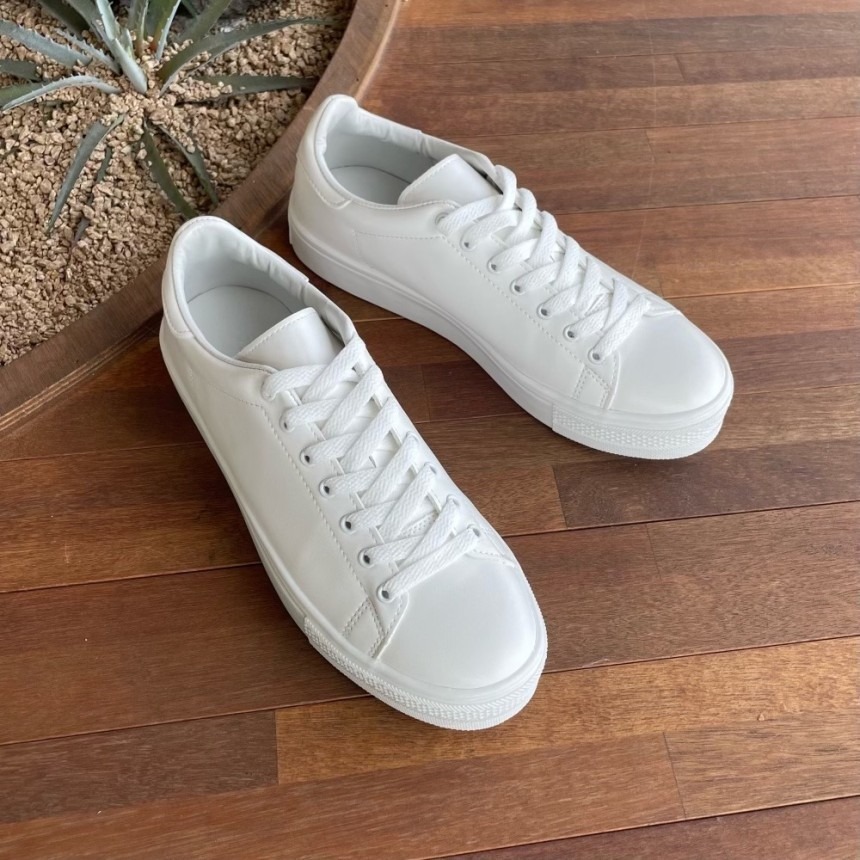 VOS AMO韓國嚴選單品-韓國製熱銷款+3.5cm百搭透氣白鞋-細節圖6