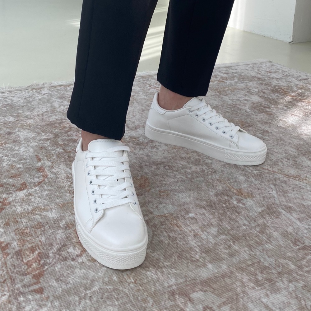 VOS AMO韓國嚴選單品-韓國製熱銷款+3.5cm百搭透氣白鞋-細節圖9