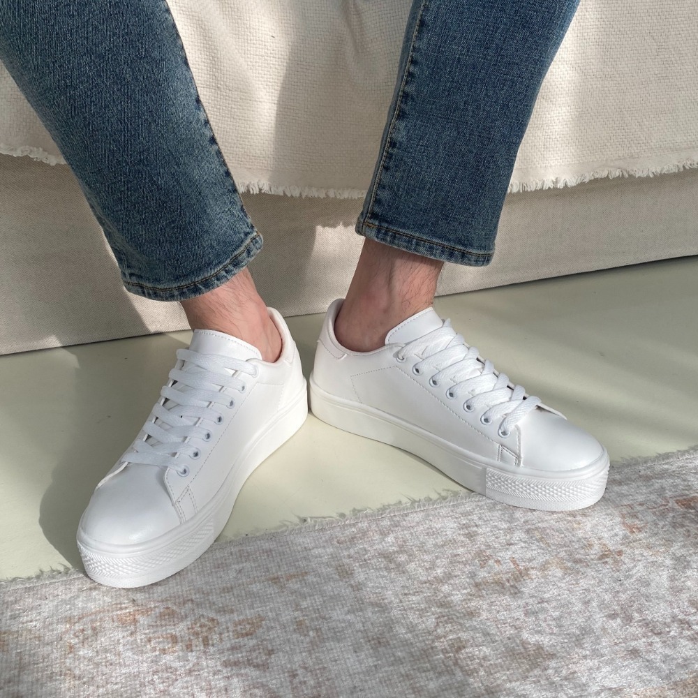 VOS AMO韓國嚴選單品-韓國製熱銷款+3.5cm百搭透氣白鞋-細節圖10