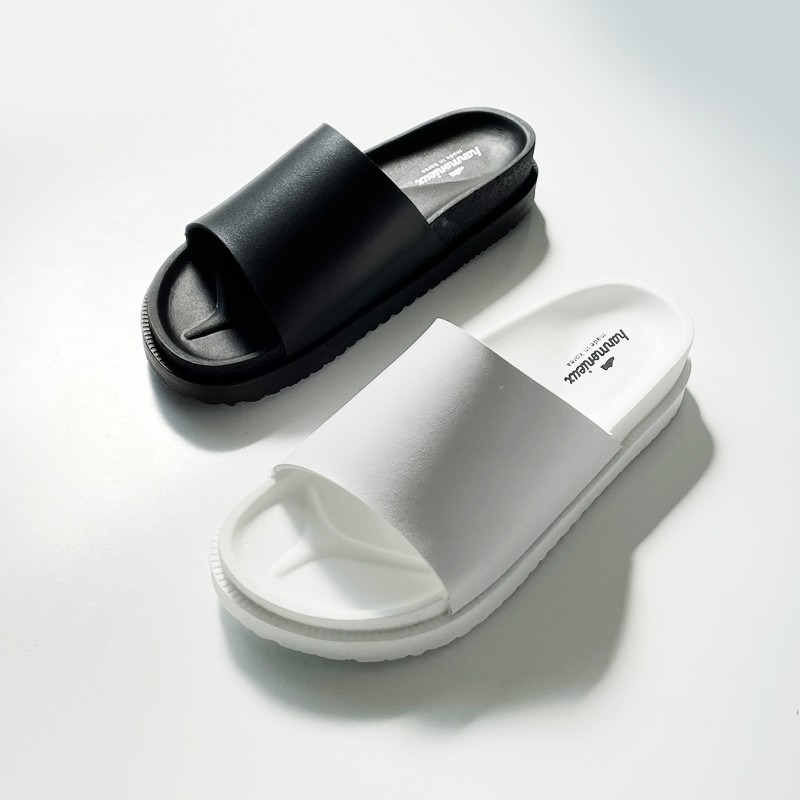 VOS AMO韓國嚴選單品-韓國製新款純色皮革透氣+3cm拖鞋(2色)-細節圖9