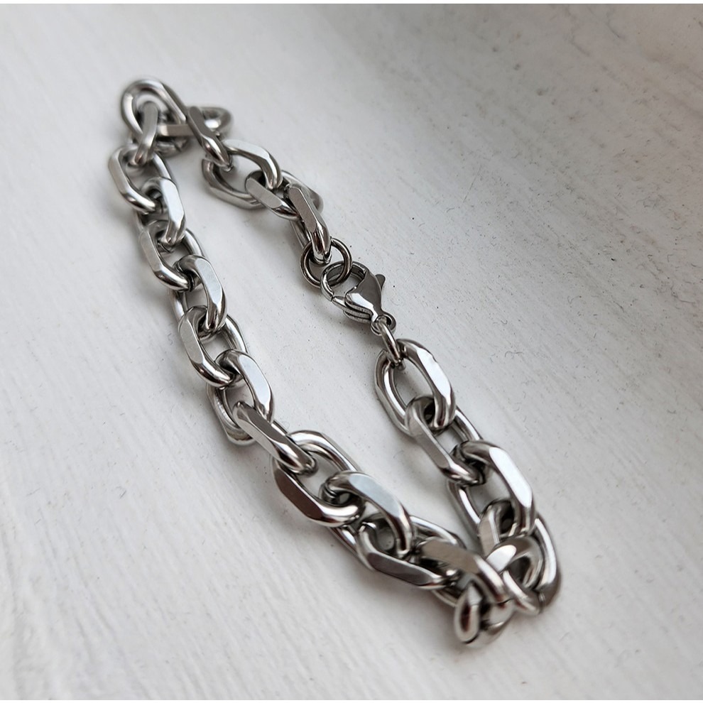 VOS AMO韓國嚴選單品-韓國熱銷經典款鏈式銀色手鍊-細節圖7