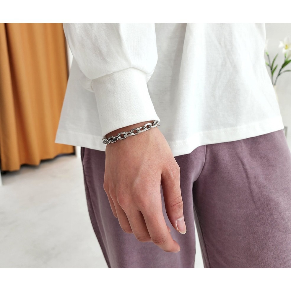 VOS AMO韓國嚴選單品-韓國熱銷經典款鏈式銀色手鍊-細節圖11