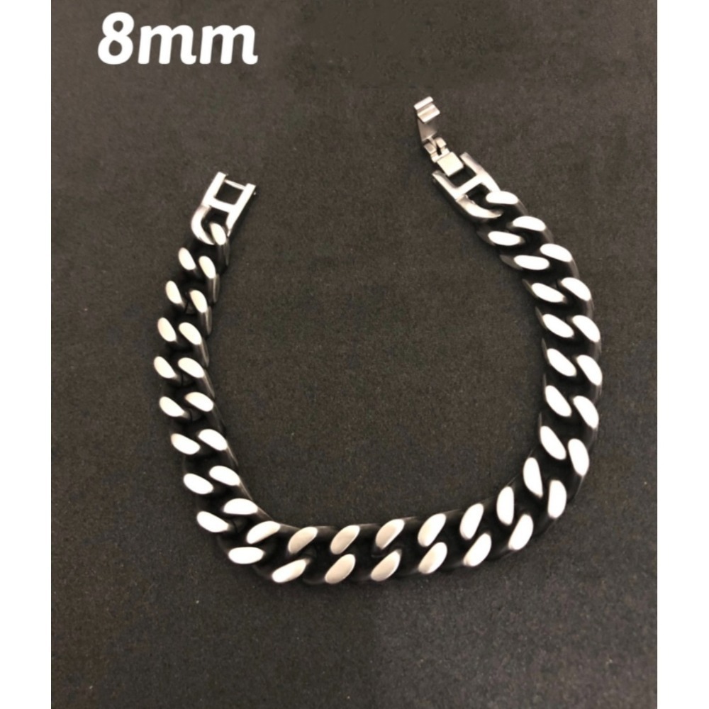 VOS AMO韓國嚴選單品-韓國熱銷款經典啞光黑單鍊式手鍊(3尺寸)-細節圖4