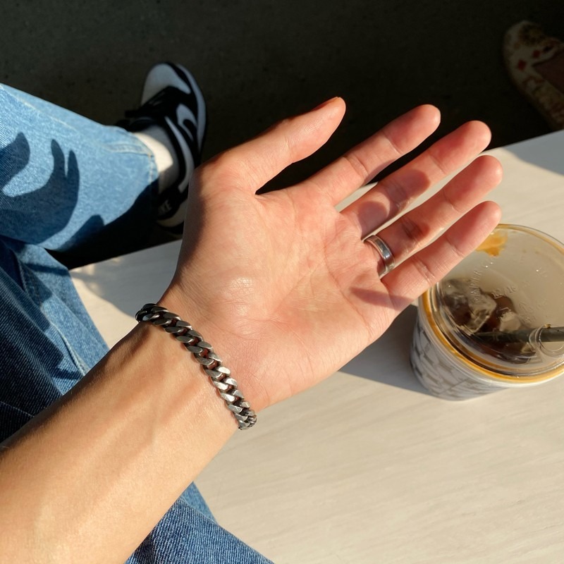 VOS AMO韓國嚴選單品-韓國熱銷款經典單鍊式8mm銀色手鍊-細節圖10