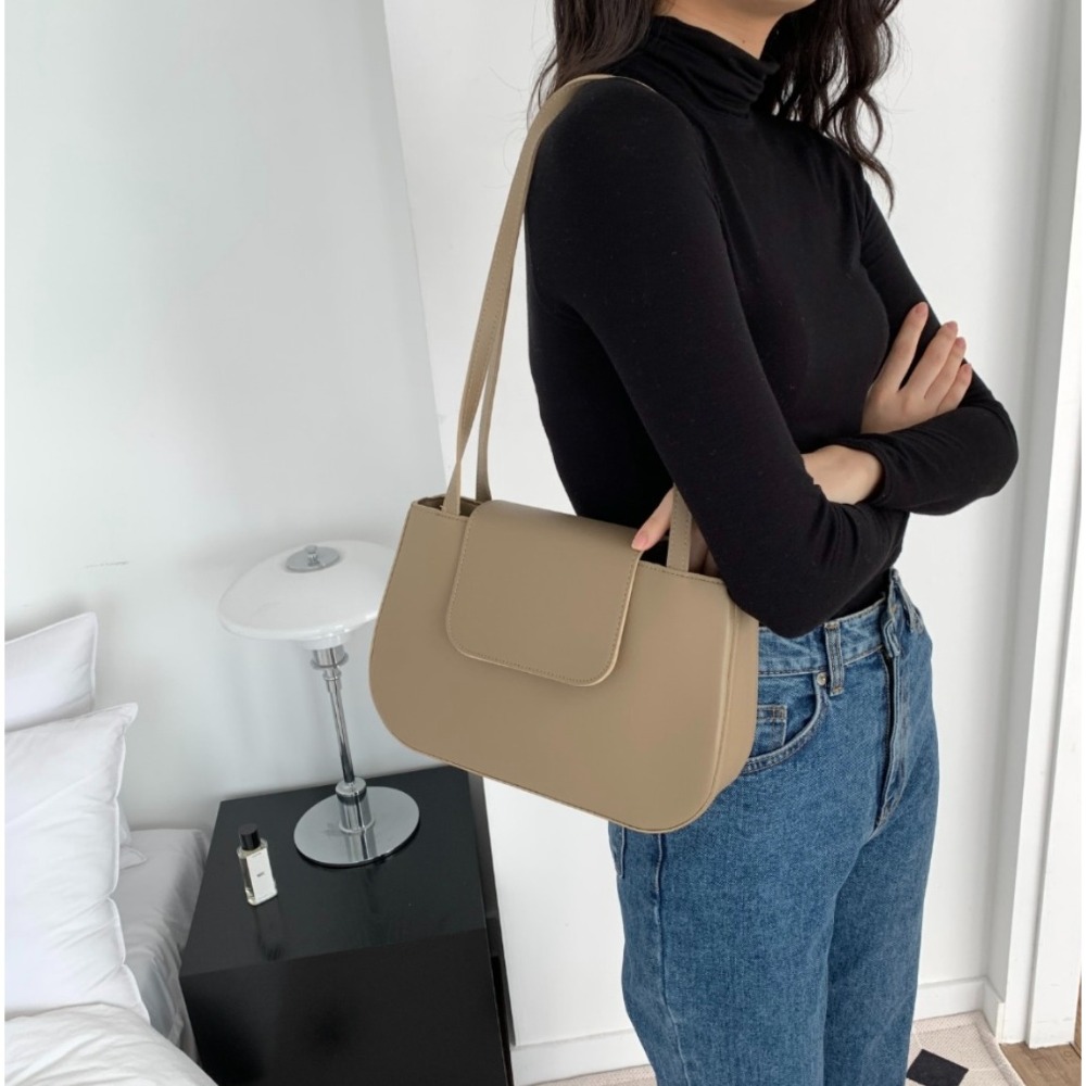 VOS AMO韓國嚴選流行女包-韓國熱銷款純色翻蓋皮革單肩包(6色)-細節圖3