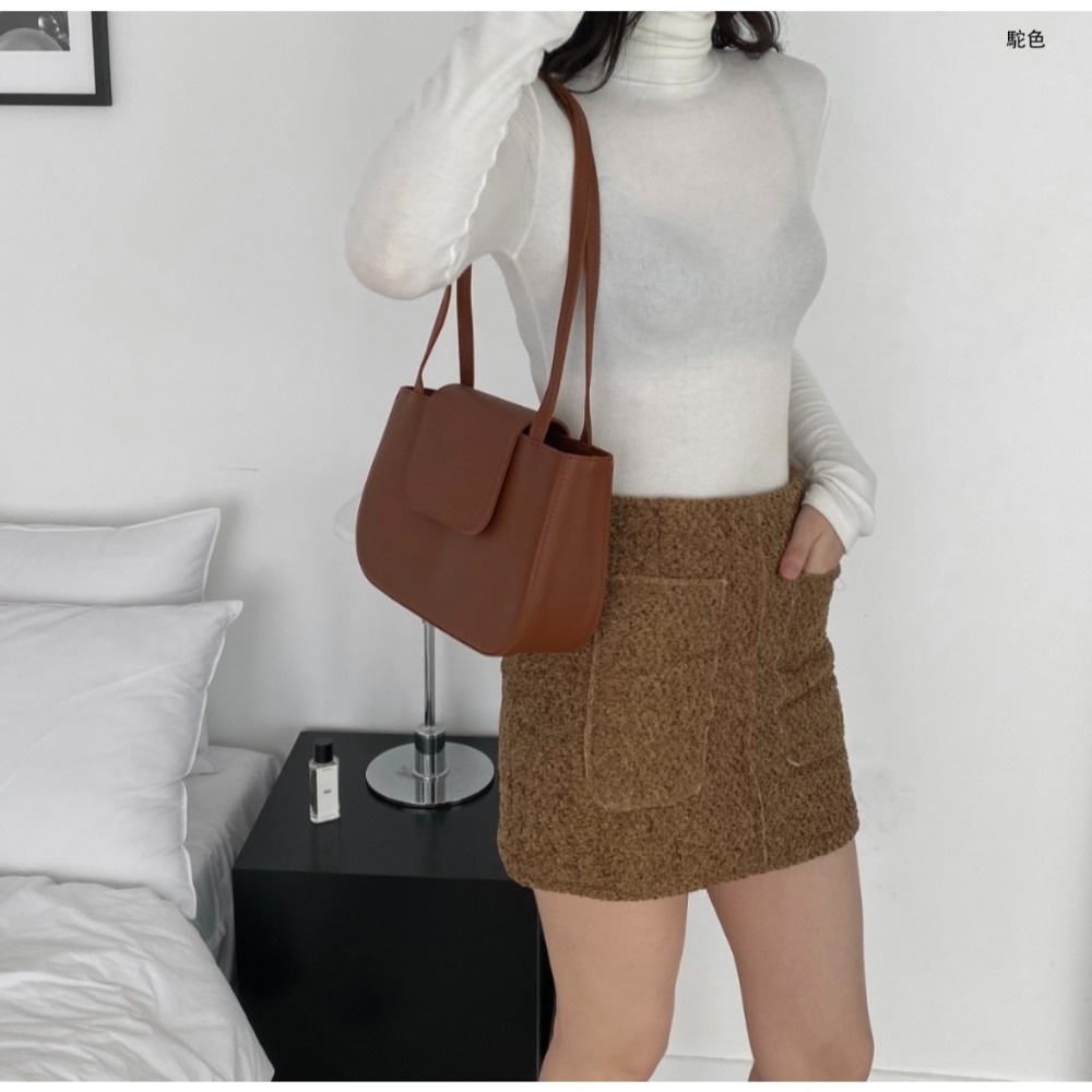 VOS AMO韓國嚴選流行女包-韓國熱銷款純色翻蓋皮革單肩包(6色)-細節圖4