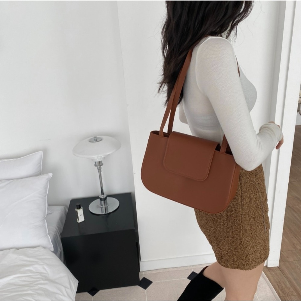 VOS AMO韓國嚴選流行女包-韓國熱銷款純色翻蓋皮革單肩包(6色)-細節圖5