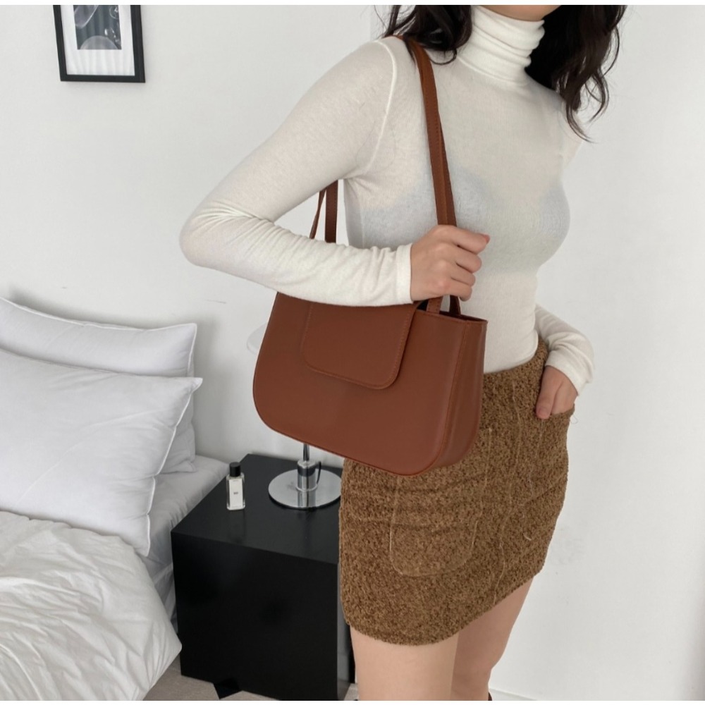 VOS AMO韓國嚴選流行女包-韓國熱銷款純色翻蓋皮革單肩包(6色)-細節圖9