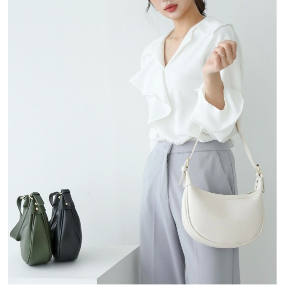 VOS AMO韓國嚴選流行女包-韓國熱銷款R1001皮革純色單肩包(3色)-細節圖2