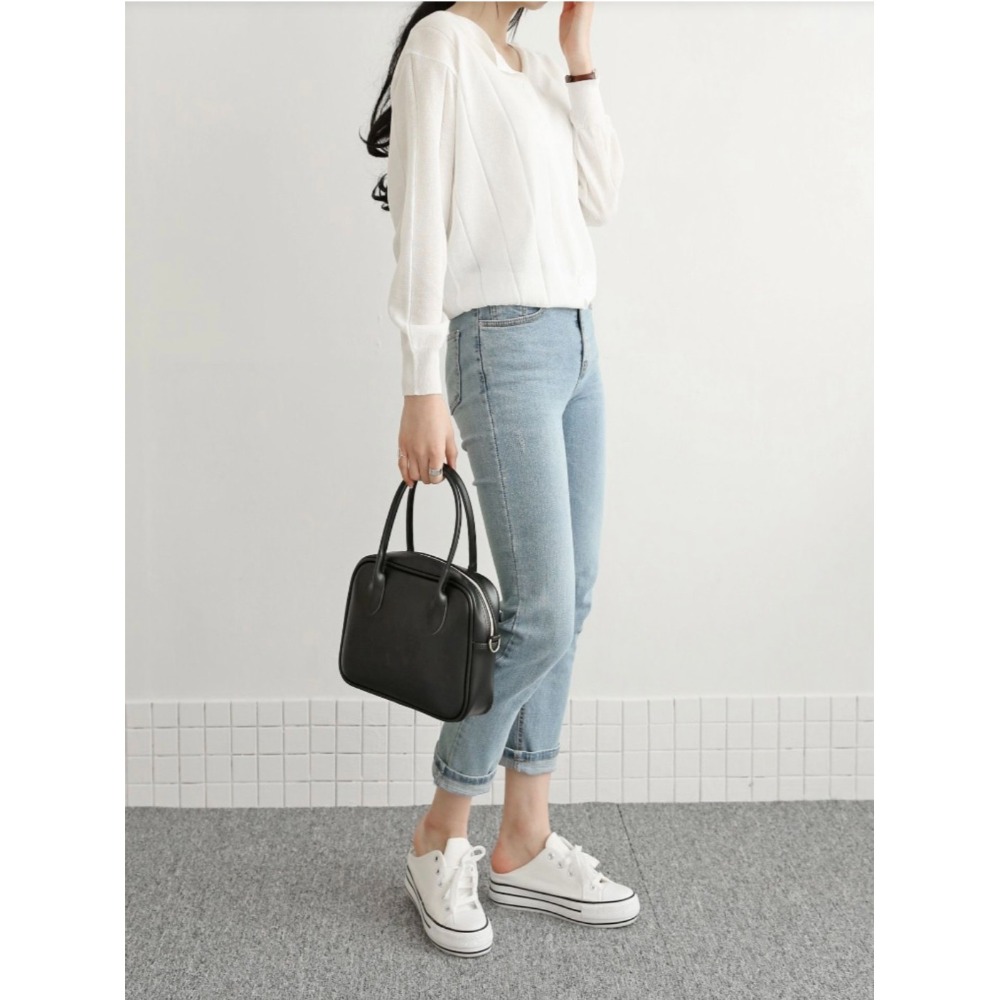 VOS AMO韓國嚴選流行女包-韓國熱銷款純色皮革手提/單肩包(3色)-細節圖7