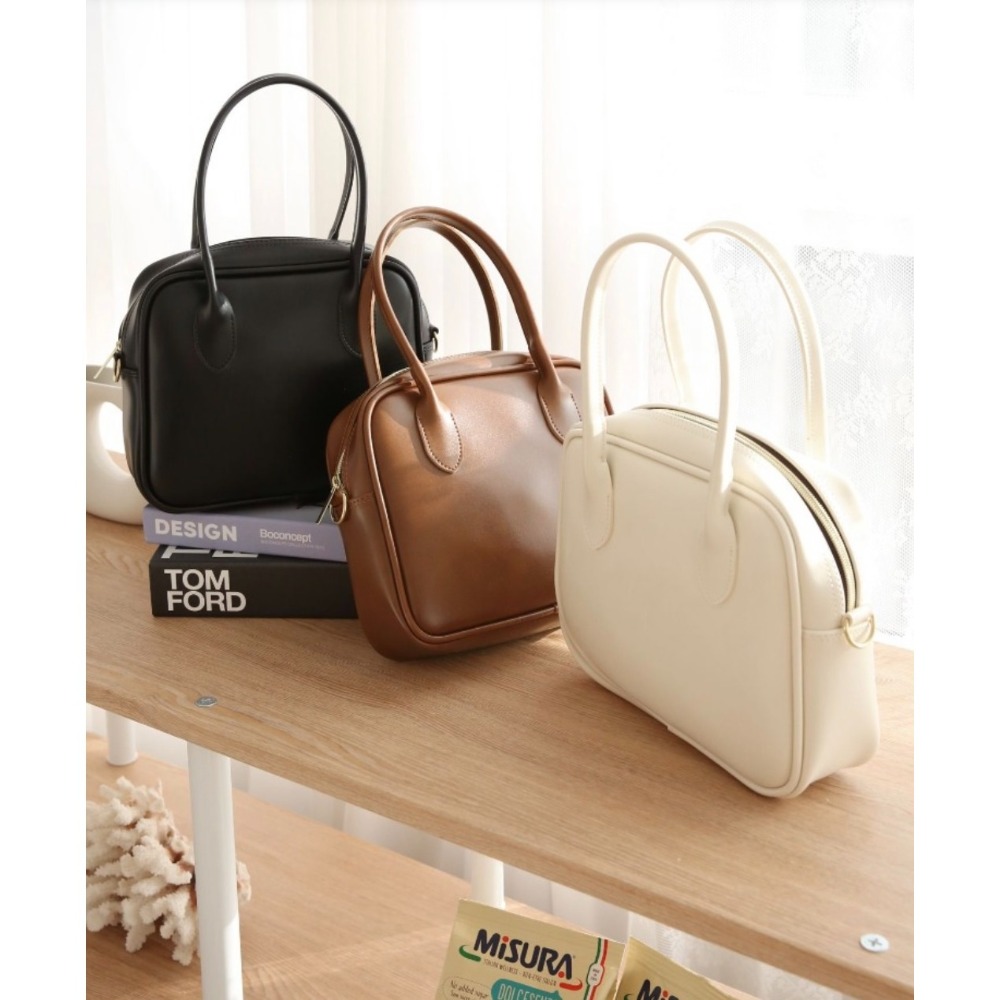 VOS AMO韓國嚴選流行女包-韓國熱銷款純色皮革手提/單肩包(3色)-細節圖9