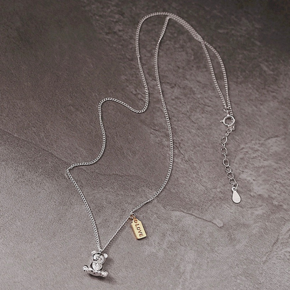 現貨【23.𝙨𝙩𝙪𝙙𝙞𝙤】 s925純銀小熊🐻長牌項鍊 簡約氣質時髦鎖骨鏈  BC02-細節圖4