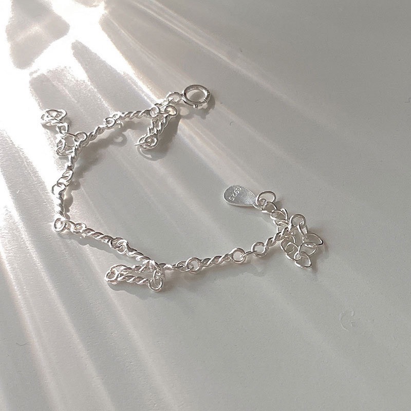 預購【23.𝙨𝙩𝙪𝙙𝙞𝙤】925純銀螺旋手鍊亮銀色簡約設計BB06-細節圖3