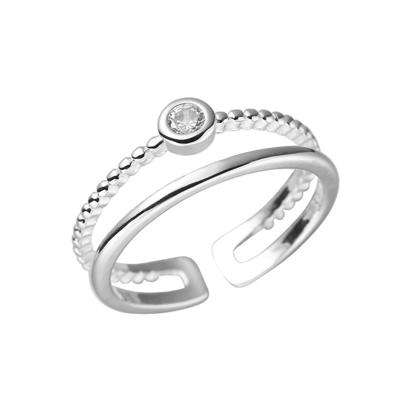 現貨 【23.𝙨𝙩𝙪𝙙𝙞𝙤】雙層線條戒指 925純銀簡約時尚戒指 開口🉑️調  BA03-細節圖4