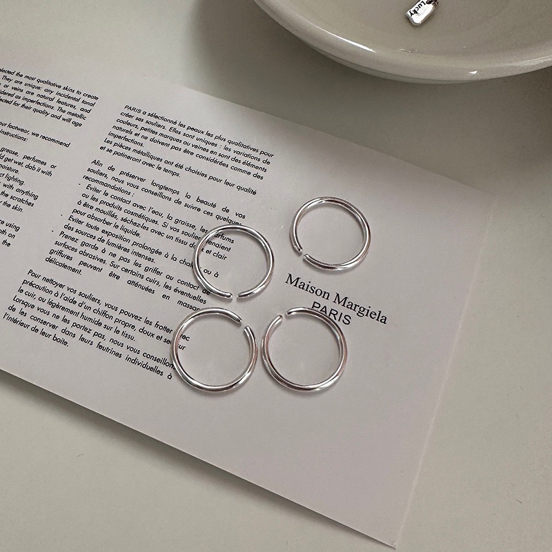 現貨【23.𝙨𝙩𝙪𝙙𝙞𝙤】 S925純銀素圈戒指女 百搭閨蜜戒 開口🉑️調節 BA04-細節圖2