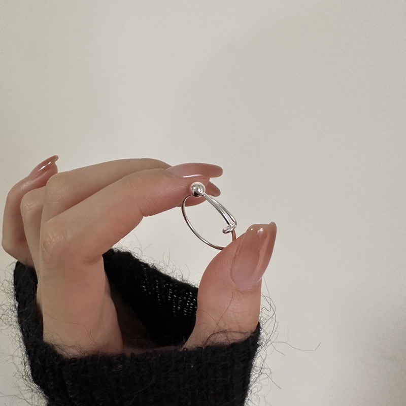 現貨【23.𝙨𝙩𝙪𝙙𝙞𝙤】銀珠戒指s925通體純銀熱賣款🔥 簡約戒指  BA05-細節圖3