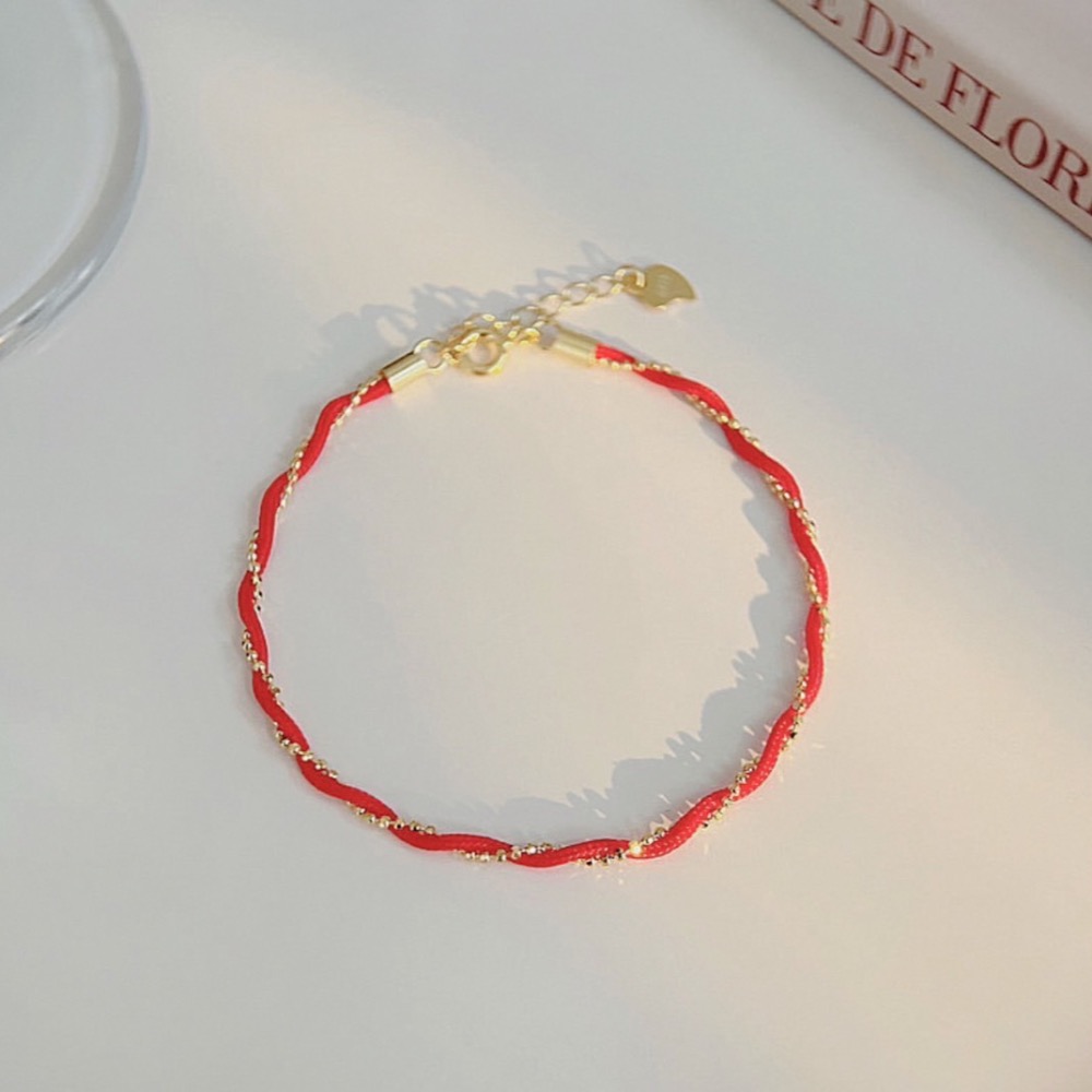 預購 【23.𝙨𝙩𝙪𝙙𝙞𝙤】紅線纏繞圓珠手鍊CB02-細節圖2