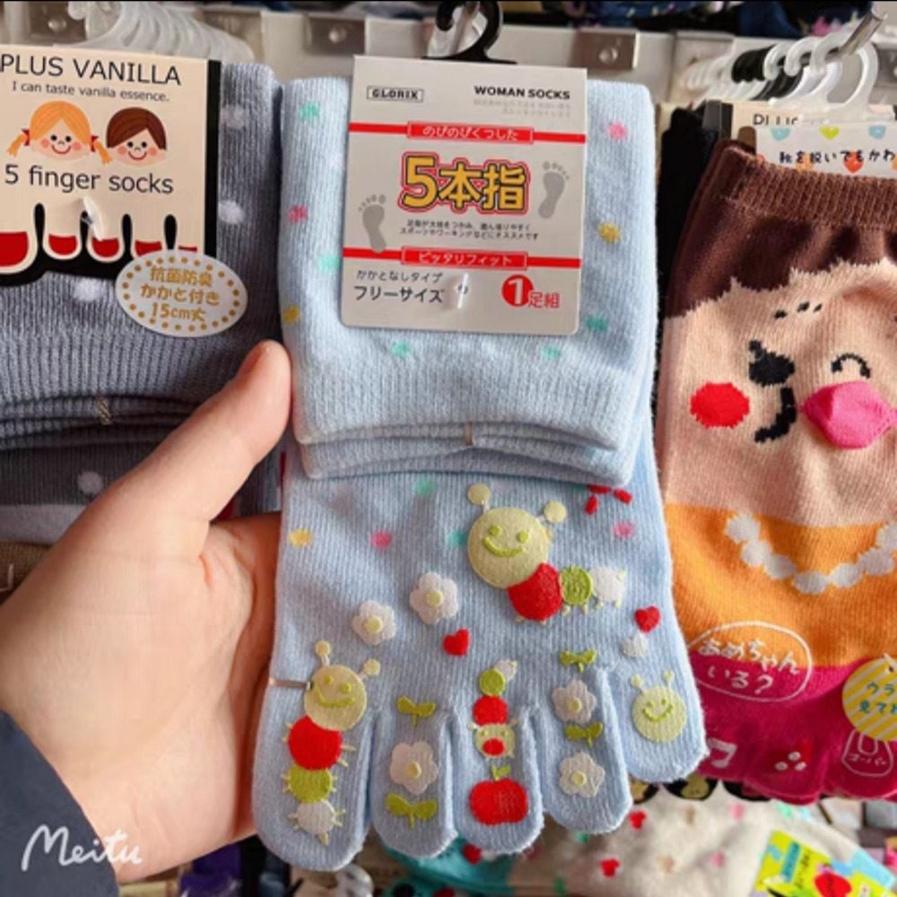 五指襪💁‍♀️ 純棉、舒適、百搭♥️ 可愛貓咪中筒襪 ►☆ ^ U ^ 挑色下標要快 !🔥🔥🔥-細節圖3
