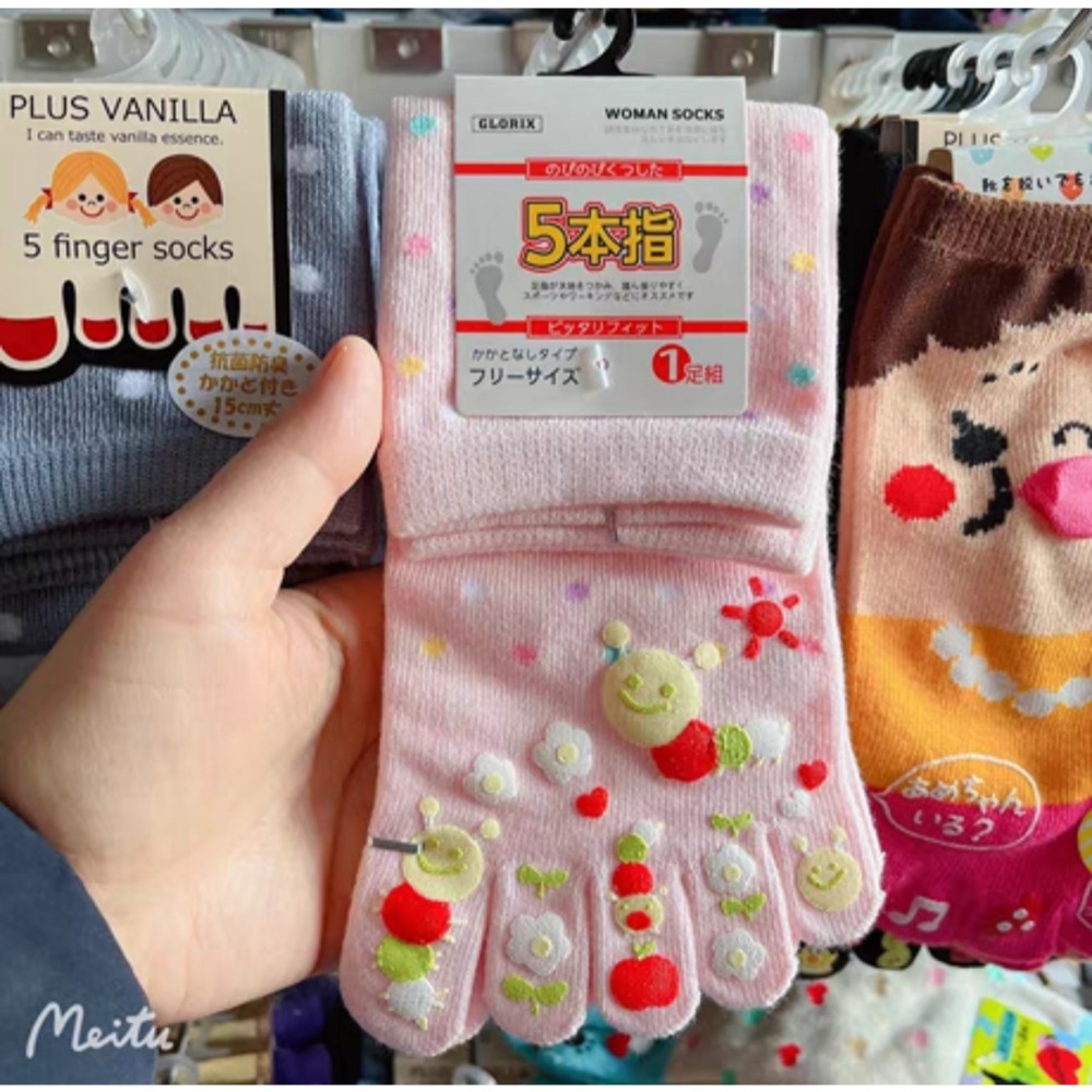 五指襪💁‍♀️ 純棉、舒適、百搭♥️ 可愛貓咪中筒襪 ►☆ ^ U ^ 挑色下標要快 !🔥🔥🔥-細節圖4
