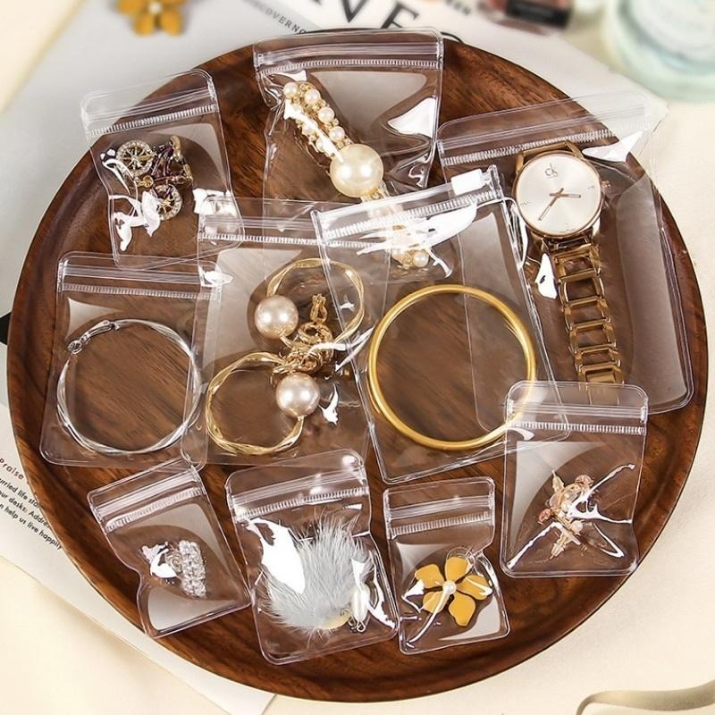 【台灣現貨】飾品收納袋 PVC收納袋 透明飾品袋 夾鏈袋 自封袋 飾品收納 首飾收納袋 門外貓-細節圖3