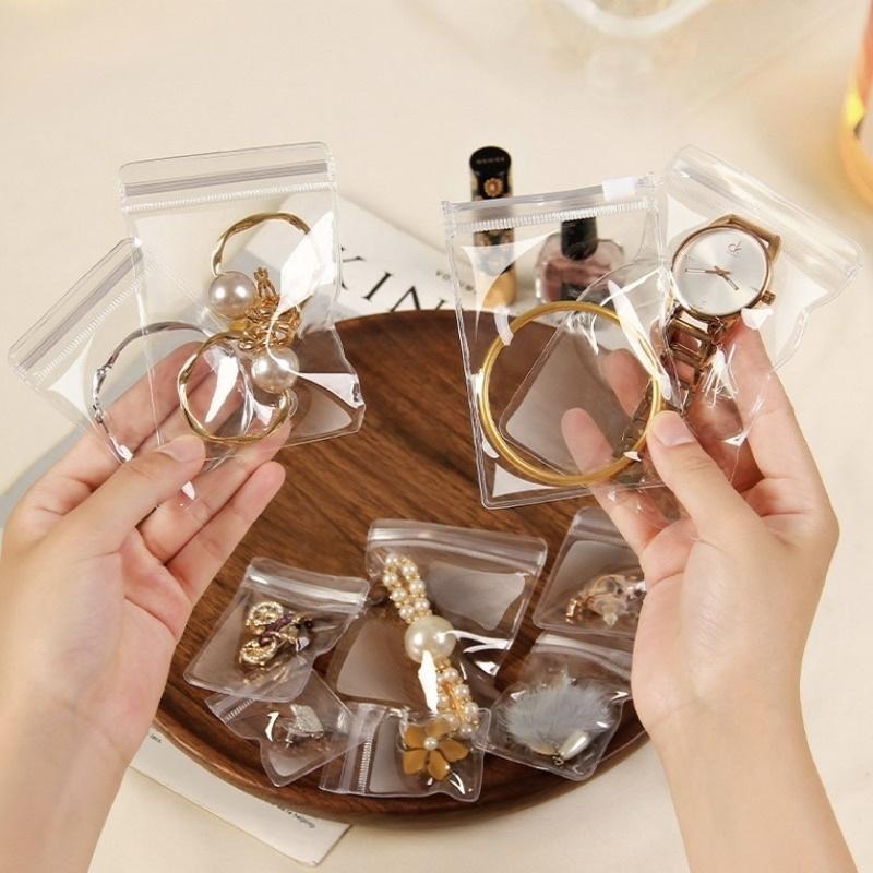 【台灣現貨】飾品收納袋 PVC收納袋 透明飾品袋 夾鏈袋 自封袋 飾品收納 首飾收納袋 門外貓-細節圖4