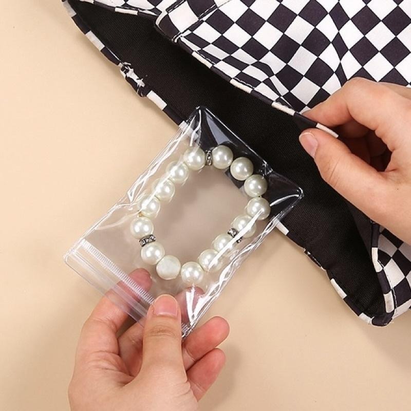 【台灣現貨】飾品收納袋 PVC收納袋 透明飾品袋 夾鏈袋 自封袋 飾品收納 首飾收納袋 門外貓-細節圖5