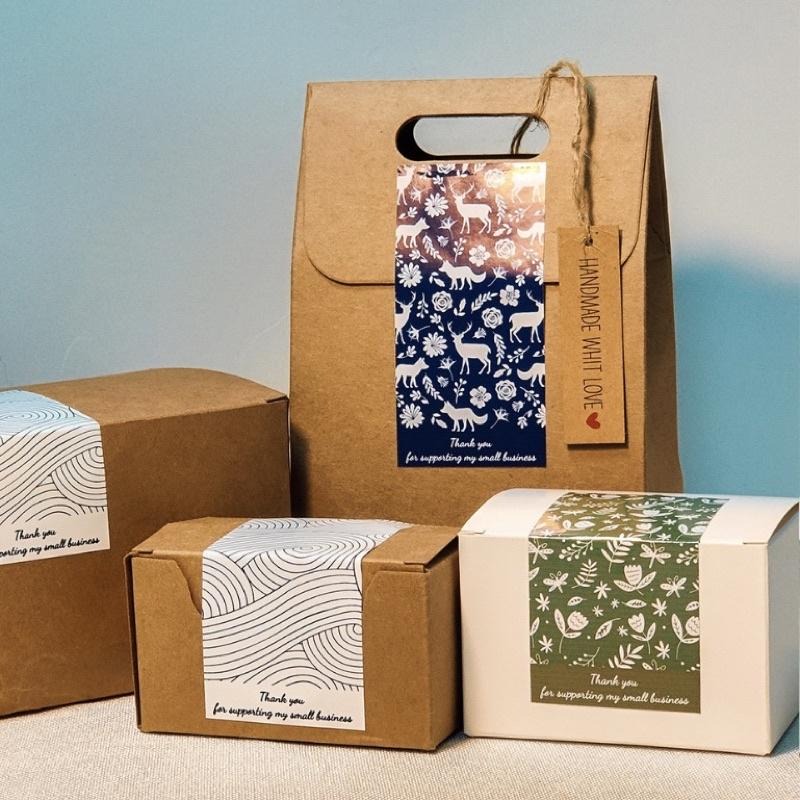 【台灣現貨多款】包裝貼紙 長條貼紙 封口貼紙 封口貼 紙盒貼紙 感謝貼紙 禮品包裝 門外貓-細節圖6