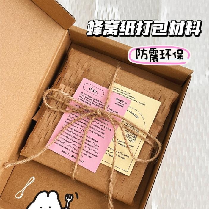 【台灣現貨】蜂巢紙 蜂窩紙 緩衝紙 緩衝包材 環保包材 氣泡布 泡泡紙 氣泡紙 泡泡布 禮品包裝 包裝紙 門外貓-細節圖7