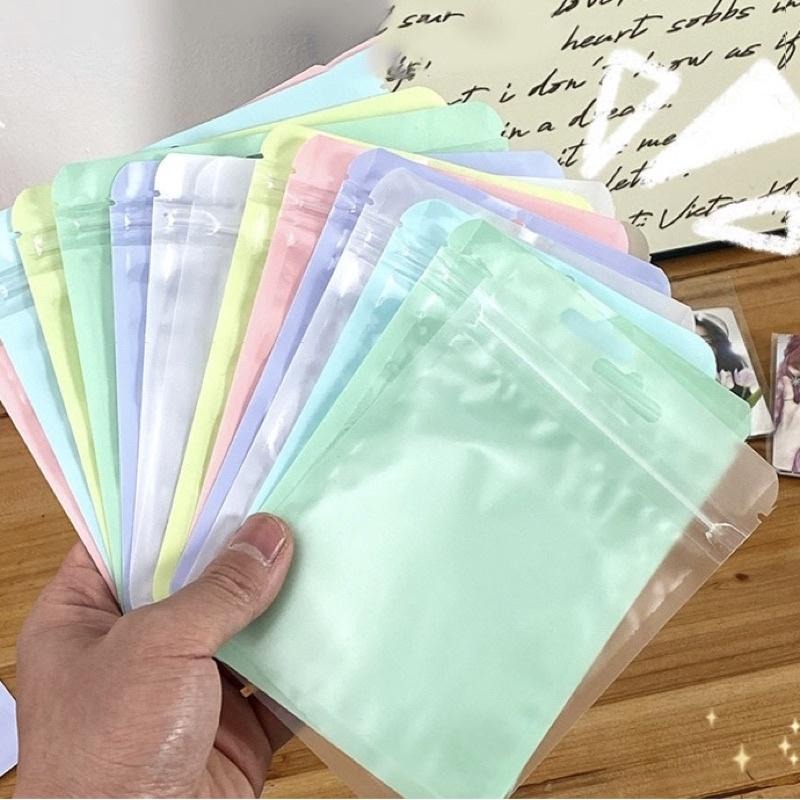 【台灣現貨】馬卡龍自封袋 密封袋 夾鏈袋 可愛收納袋 出卡包裝 出卡包材 卡套 門外貓-細節圖5