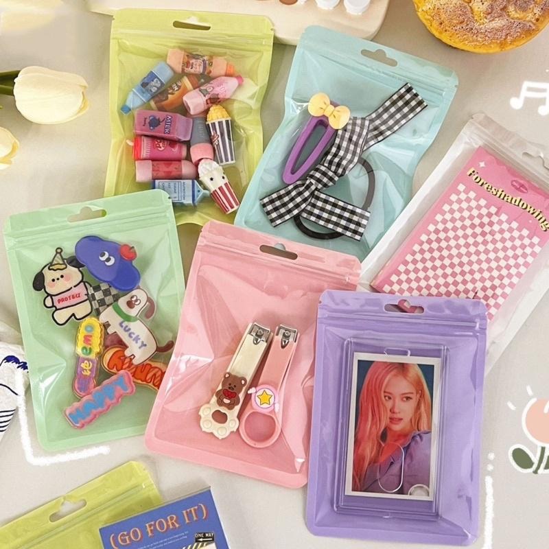 【台灣現貨】馬卡龍自封袋 密封袋 夾鏈袋 可愛收納袋 出卡包裝 出卡包材 卡套 門外貓-細節圖6