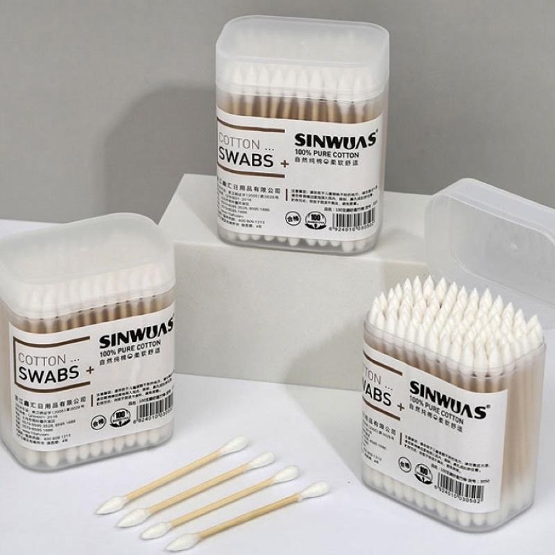 【台灣現貨】雙頭棉花棒 木軸棉花棒 化妝棉棒 木頭棉花棒 挖耳棒 掏耳棒 清潔棉棒 掏耳棉棒 卸妝棉棒 雙頭棉棒 門外貓-細節圖8