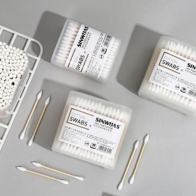 【台灣現貨】雙頭棉花棒 木軸棉花棒 化妝棉棒 木頭棉花棒 挖耳棒 掏耳棒 清潔棉棒 掏耳棉棒 卸妝棉棒 雙頭棉棒 門外貓-細節圖9