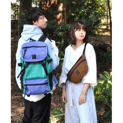 日貨特價日本樂天復古色機能大容量戶外後揹包A4ok電腦包 防潑水CE紫綠撞色男女通用-細節圖6