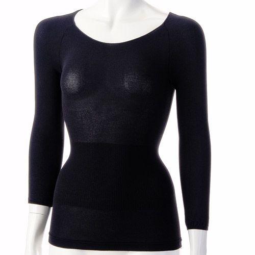 日本空運現貨|日本製Tights Inner 加厚絨面襯裡 顯瘦保暖八分袖 內衣 發熱衣 保暖內衣 L~LL 兩色-細節圖3