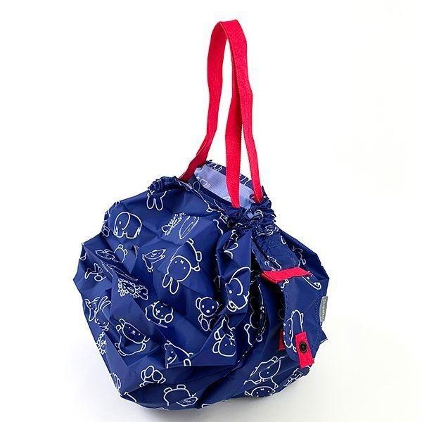 日貨空運|日本miffyxshupatto聯名Msize一次即可折疊 秒收環保袋購物袋環保手提袋隨身袋收納袋摺疊袋 藍色-細節圖2