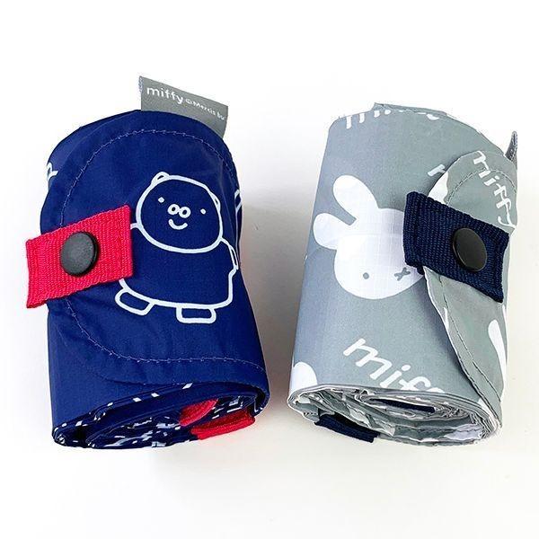 日貨空運|日本miffyxshupatto聯名Msize一次即可折疊 秒收環保袋購物袋環保手提袋隨身袋收納袋摺疊袋 藍色-細節圖6