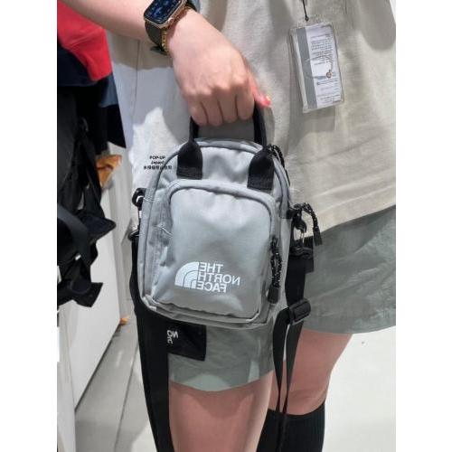 韓國限定 The North Face 經典LOGO 可手提可肩背側背包 灰色-細節圖2