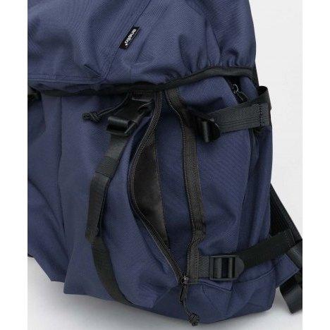 日貨空運*日本時尚都會玩家 高密度尼龍防潑水 雙排扣 束繩後翻式 多收納大容量後背包日用包電腦包 深藍色-細節圖5