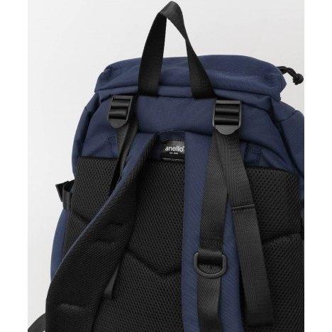 日貨空運*日本時尚都會玩家 高密度尼龍防潑水 雙排扣 束繩後翻式 多收納大容量後背包日用包電腦包 深藍色-細節圖7