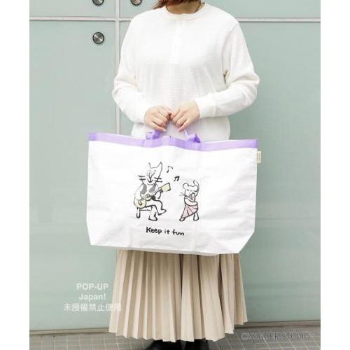 日貨空運-日本SUNDER STUDIO公益聯名～插畫折疊二用購物袋-細節圖2