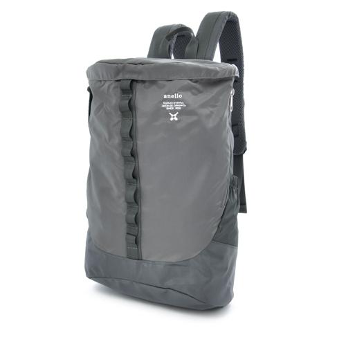 日貨空運-日本樂天高密度尼龍刺繡LOGO後背包日用包 灰色 男女適用-細節圖3