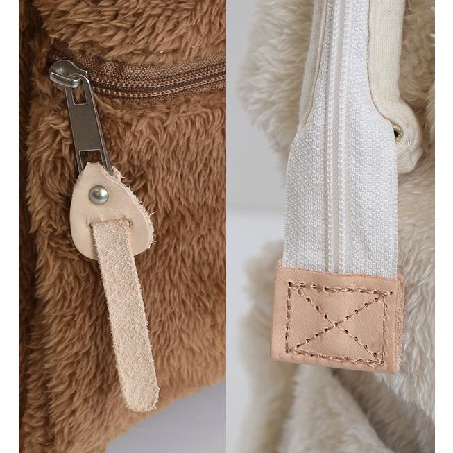 日本正流行|日本樂天上班上學 外出 大開口大容量毛絨後背包日用包A4 駝色-細節圖5