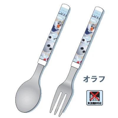 *日貨特價*日本製FROZEN幼童餐具組叉子湯匙 雪寶ELSA-細節圖2