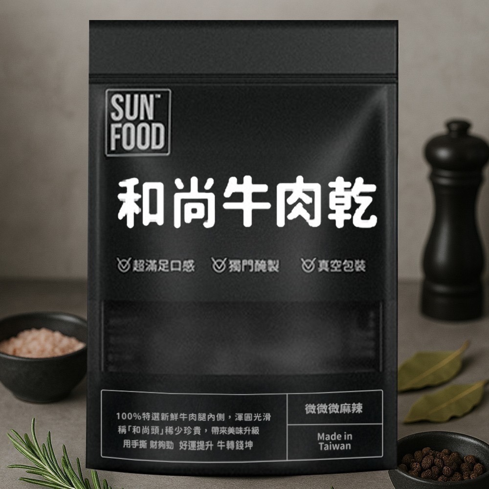【限時購】SUNFOOD 和尚頭牛肉乾 (100g/包) (微辣) | 嚴選牛後腿(和尚頭)製作-細節圖3