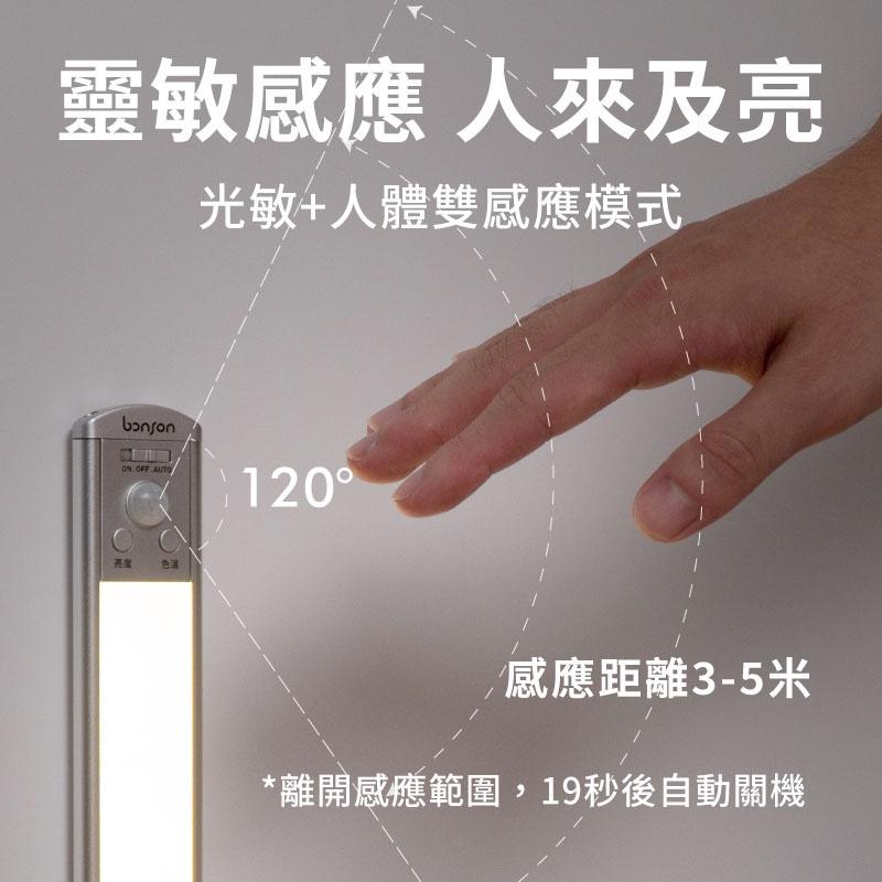 MOZTECH bonson LED人體感應燈 30cm 磁吸燈 USB充電 小夜燈 櫥櫃燈 智能氛圍燈 紅外線人露營燈-細節圖5