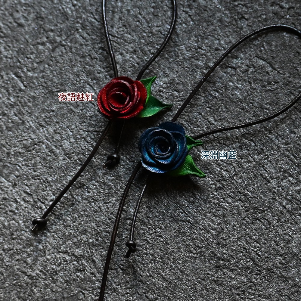 原創∆玫瑰皮革毛衣鍊∆(需預購)-細節圖4