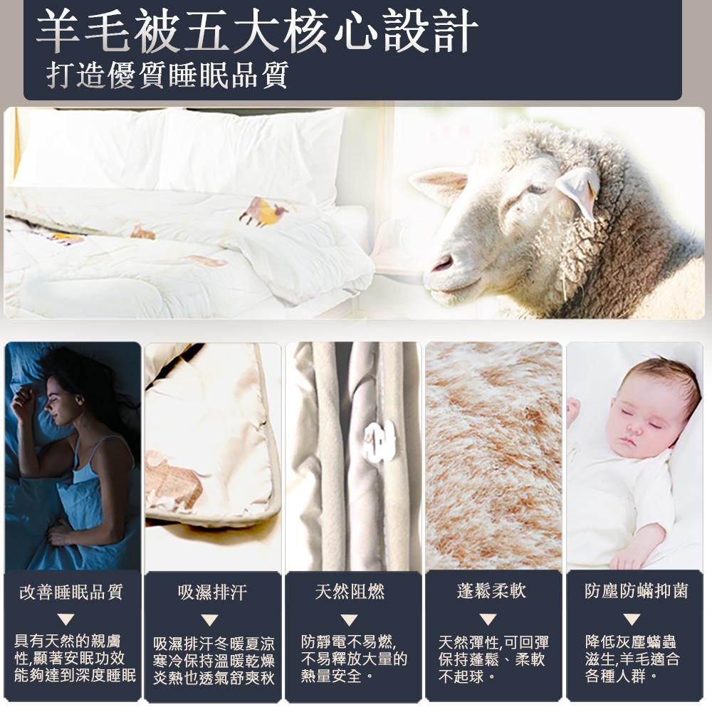 3KG皇家御璽100%羊毛被 美利奴Merino 6x7尺 180x210cm 雙人被-細節圖6