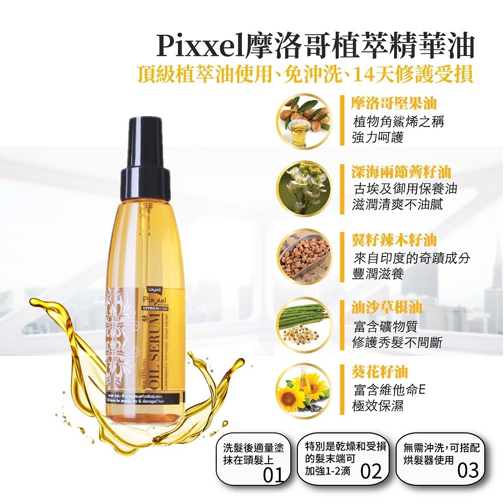 【愛給予購物】LOLANE PIXXEL摩洛哥植萃修護精華油 55ml 摩洛哥油 免沖洗-細節圖2