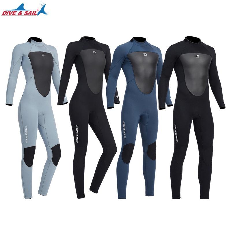 北極熊戶外運動 DIVE&SAIL新款3MM潛水服 加厚保暖 冬季戶外衝浪服 防曬浮潛連體 長袖防水母衣-細節圖5