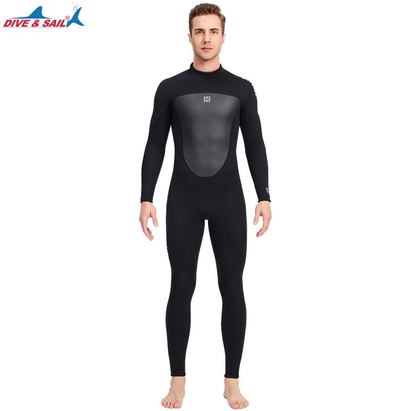 北極熊戶外運動 DIVE&SAIL新款3MM潛水服 加厚保暖 冬季戶外衝浪服 防曬浮潛連體 長袖防水母衣-細節圖6